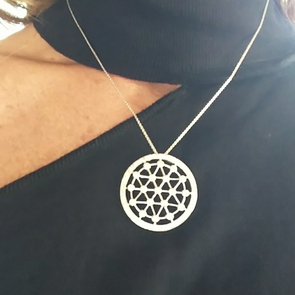 GENUINE TOPAZ CIRCULAR NECKLACE - Picture 3 of 5